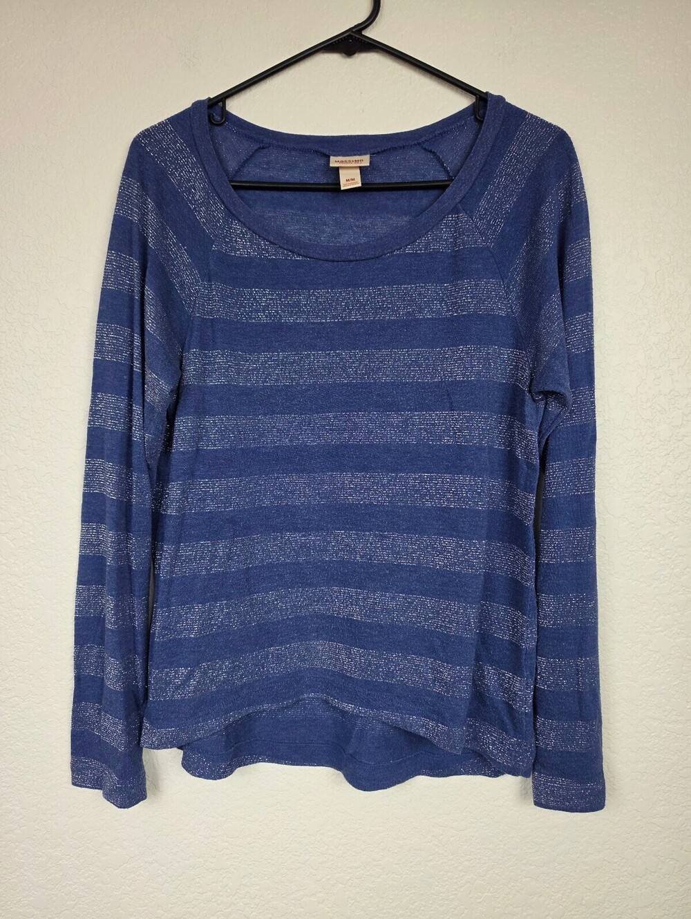 Mossimo Supply Co. Y2K Blue Striped Long Sleeve Shirt Medium